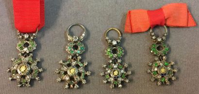 null Légion d'honneur - Lot de quatre modèles de joaillerie miniatures en argent,...