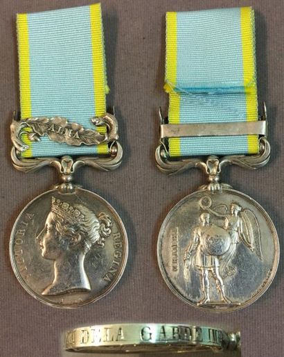 null Royaume-Uni - Médaille de Crimée par Wyon en argent, attribution gravée «florent...