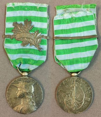 null Médaille commémorative de la seconde expédition de Madagascar, 1895, en argent,...