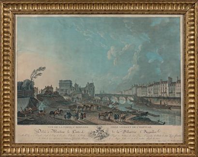 D'après Pierre-Antoine DEMACHY Vue du port Saint-Paul prise au bas du parapet et...