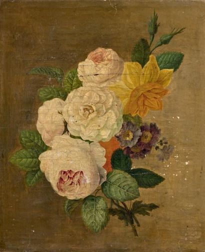 École Française du XIXe siècle Bouquet de fleurs
Huile sur toile.
32,8 x 27 cm
Provenance:
Vente...