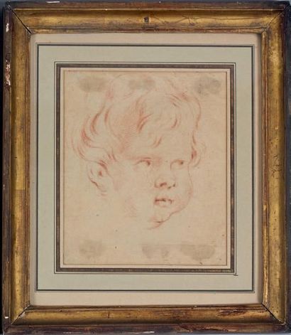 École FRANÇAISE du XVIIIe siècle Tête d'enfant
Sanguine.
18,8 x 16 cm