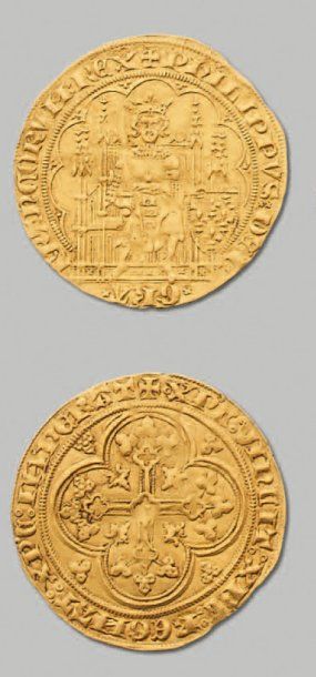 null PHILIPPE VI de Valois (1328-1350) Ecu d'or à la chaise. D. 249 Très bel exe...