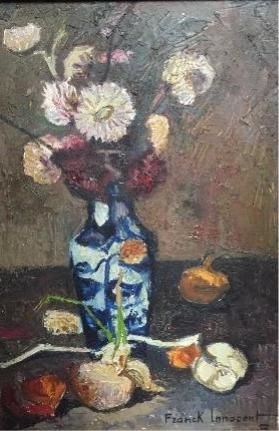 null Franck INNOCENT (1912 - 1983)
Bouquet de fleurs aux oignons
Huile sur toile,...