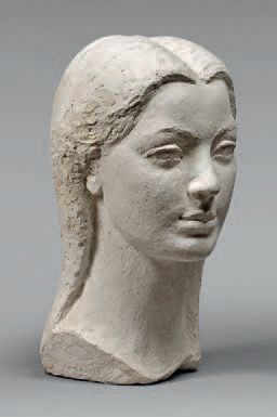 P. QUEROLLE (XXe siècle) 
Tête de femme
Sculpture en plâtre, signée.
Hauteur: 38,5...