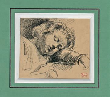 Maximilien Luce (1858-1941) 
Portrait d'enfant endormi
Dessin au crayon noir et à...