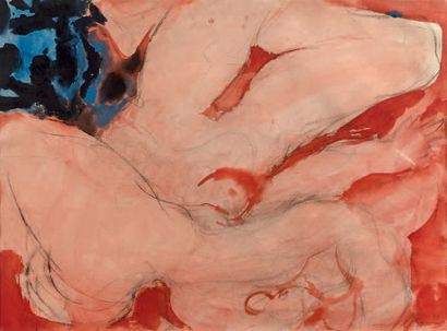 Edouard PIGNON (1905-1993) 
Les deux nus roses, 1979
Aquarelle gouachée sur traits...