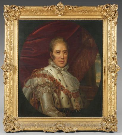 Atelier de François-Pascal baron GÉRARD (1771-1837) Portrait de Charles X Huile sur...