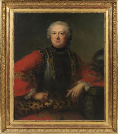 Entourage de Jean-Marc NATTIER (1685-1766) Portrait de militaire Huile sur toile....
