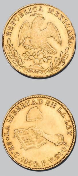null RÉPUBLIQUE du MEXIQUE
8 escudos. 1860. C.
Fr. 66. TTB à superbe