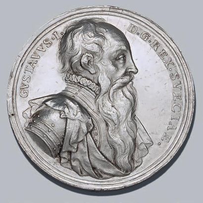 null SUÈDE
Médaille commémorative. Arfvid Karlsteen (1654-1748).
Argent. 52 mm.
Buste...