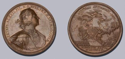 null SUÈDE
Lot de 4 médailles en bronze:
SUÈDE, la reine Christine: 2 exemplaires.
RUSSIE,...