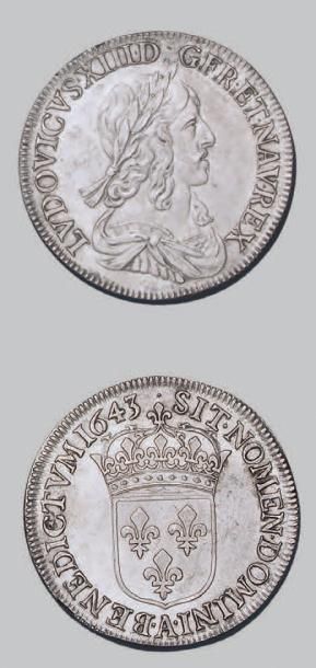 null LOUIS XIII (1610-1643)
Demi écu de 30 sols, 2e poinçon de Warin. 1643. Paris.
D....