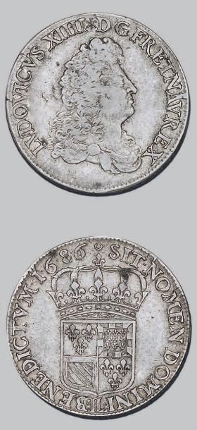 null LOUIS XIV (1643-1715)
Écu de Flandre. 1686. Lille.
D. 1509. Presque TTB