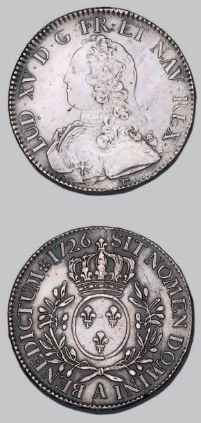 null LOUIS XV (1715-1774)
Écu aux rameaux d'olivier. 1726. Paris.
D. 1675. TTB à...