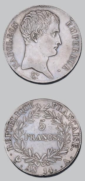 null PREMIER EMPIRE (1804-1814)
5 francs. An 14. Paris.
G. 580. Très bel exempla...