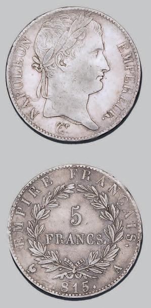 null LES CENT JOURS (20 mars - 22 juin 1815)
5 francs. 1815. Paris.
G. 595. Très...