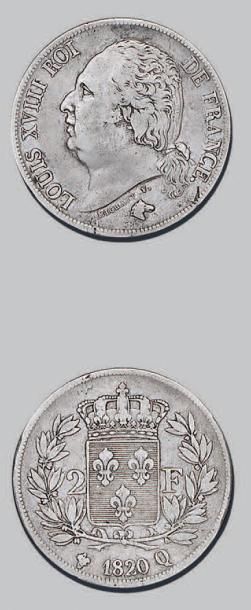 null LOUIS XVIII (1815-1824)
2 francs. 1820. Perpignan.
G. 513. TB à TTB