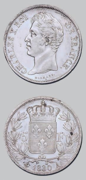 null CHARLES X (1824-1830)
5 francs. 1830. Paris. Tranche en relief.
G. 644a. TT...