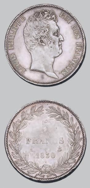 null LOUIS-PHILIPPE (1830-1848)
5 francs, tête nue, sans le «I». 1830. Paris.
G....