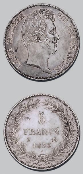 null LOUIS-PHILIPPE (1830-1848)
5 francs, tête nue, sans le «I». 1830. Rouen.
G....