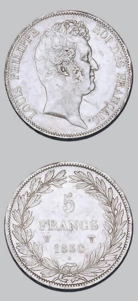 null LOUIS-PHILIPPE (1830-1848)
5 francs, tête nue, sans le «I». 1830. Lille.
G....