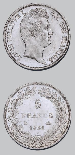 null LOUIS-PHILIPPE (1830-1848)
5 francs, tête nue. 1831. Rouen.
G. 676. Splendi...
