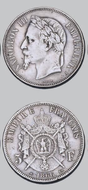 null SECOND EMPIRE (1852-1870)
5 francs Napoléon III, tête laurée. 1866. Paris.
G....