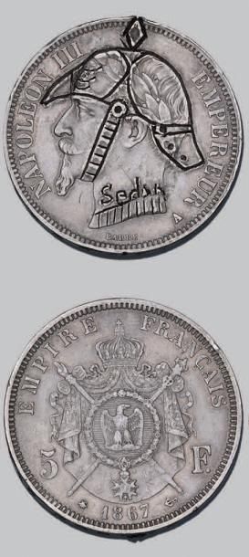 null SECOND EMPIRE (1852-1870)
5 francs. 1867. Paris. Monnaie satirique.
G. 739....