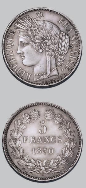null GOUVERNEMENT de DÉFENSE NATIONALE (1870-1871)
5 francs, type Cérès, sans légende....