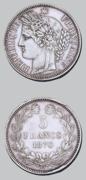 null GOUVERNEMENT de DÉFENSE NATIONALE (1870-1871)
5 francs, type Cérès, sans légende....