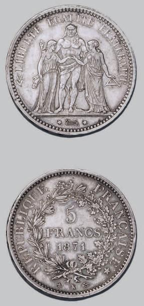 null GOUVERNEMENT de DÉFENSE NATIONALE (1870-1871)
5 francs, type Hercule. 1871....