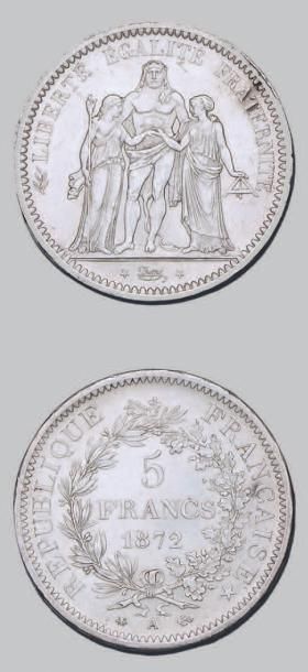null TROISIÈME RÉPUBLIQUE (1871-1940)
5 francs: 2 exemplaires. 1872, Paris, var....