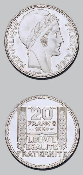null TROISIÈME RÉPUBLIQUE (1871-1940)
20 francs, type Turin. 1939.
G. 852. Très rare....