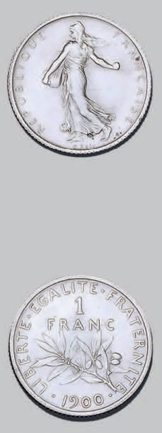null TROISIÈME RÉPUBLIQUE (1871-1940)
Franc, type Semeuse. 1900.
G. 467. Rare. S...