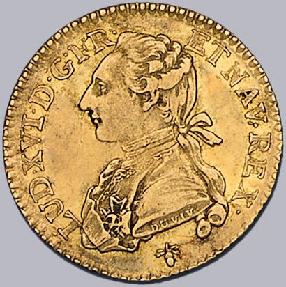 null Louis XVI (1774-1793)
Louis d'or au buste habillé. 1775. La Rochelle.
D. 1704....