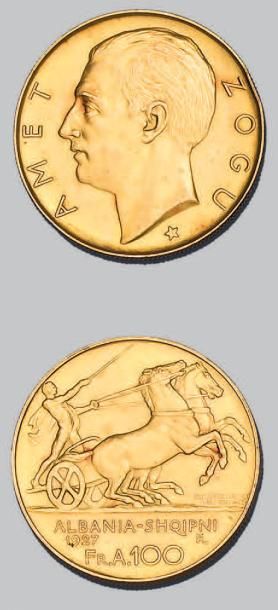 null ALBANIE: Zog Ier (1925-1939)
100 francs or. 1927. Fr. 1. Superbe