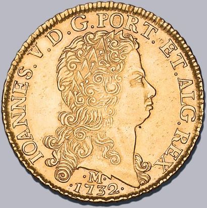 null BRÉSIL Jean V (1706-1750)
12 800 Reis. 1732. Minas Gerais.
Fr. 45. Superbe