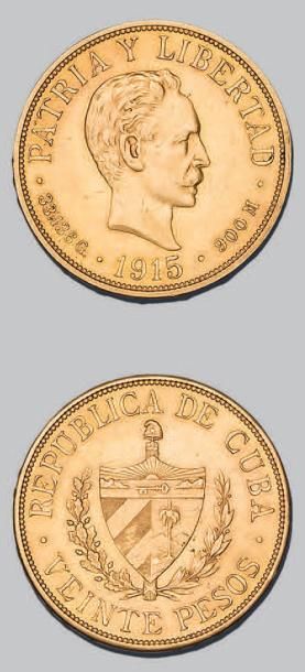 null RÉPUBLIQUE de CUBA
20 pesos. 1915. Fr. 1. Presque superbe