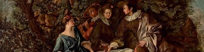 Attribué à Philippe MERCIER (1689-1760) 
Groupe de musiciens
Huile sur toile, rentoilée.
91,5...