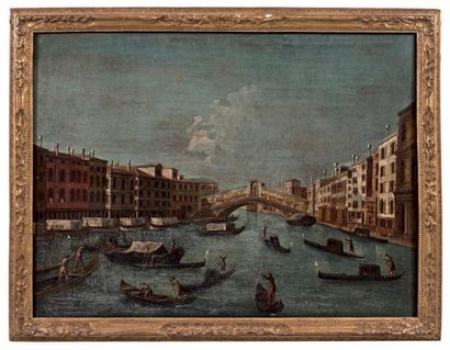 Suiveur de Francesco ALBOTTO (1721-1758) 
Vue du pont du Rialto à Venise
Vue de la...