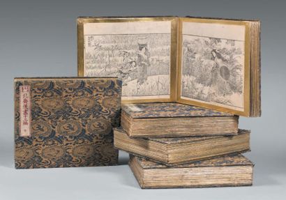 Katsuchika Hokusai (1760-1849) Ensemble de cinq albums comprenant des album de la...