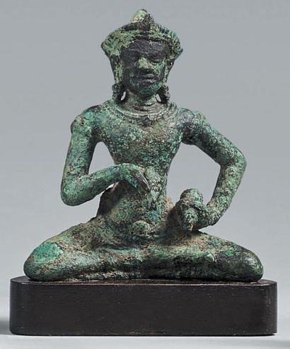 CAMBODGE - Période khmère, ANGKOR VAT, XIe-XIIe siècle Statuette de Vajrasattva en...