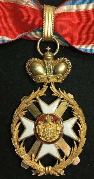 null Ordre de la Croix de Takovo, fondé en 1865, ensemble de 2e classe, comprenant:...