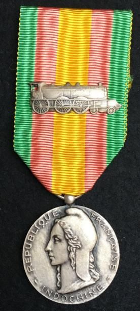 null Médaille d'honneur des chemins de fer pour l'Indochine, créée en 1929, modifiée...