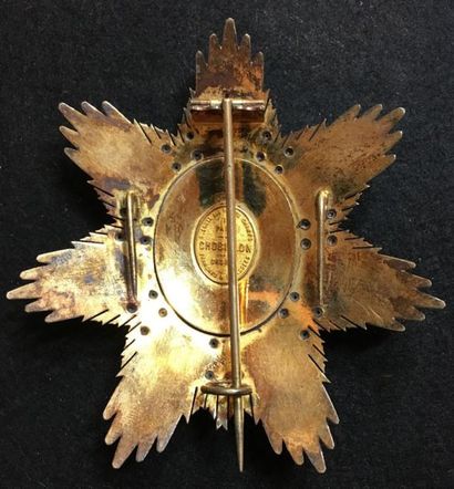 null Ordre de Ranavalo, fondé en 1896, plaque de grand-croix en argent en forme d'étoile...