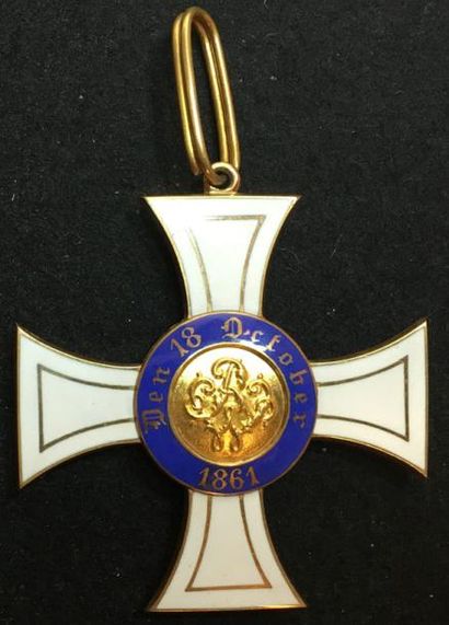 ROYAUME DE PRUSSE Ordre de la Couronne, fondé en 1861, ensemble de 2e classe du second...