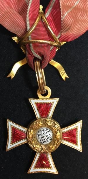 null Ordre de Léopold, croix de commandeur du deuxième modèle en or, fabrication...