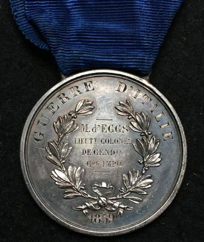 ROYAUME DE SARDAIGNE Médaille de la Valeur
Militaire, signée F.G. en argent, attribution...