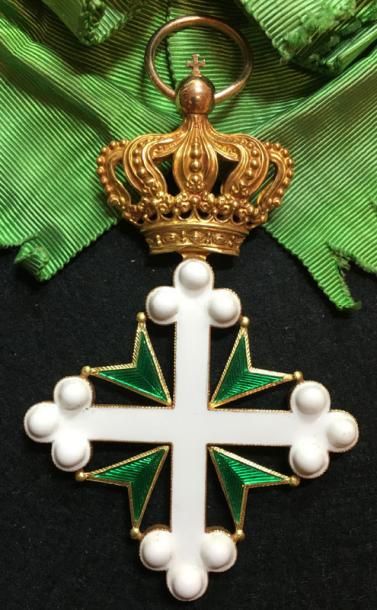 Royaume d'Italie Ordre des Saints Maurice et Lazare, fondé en 1572, bijou de grand-croix...